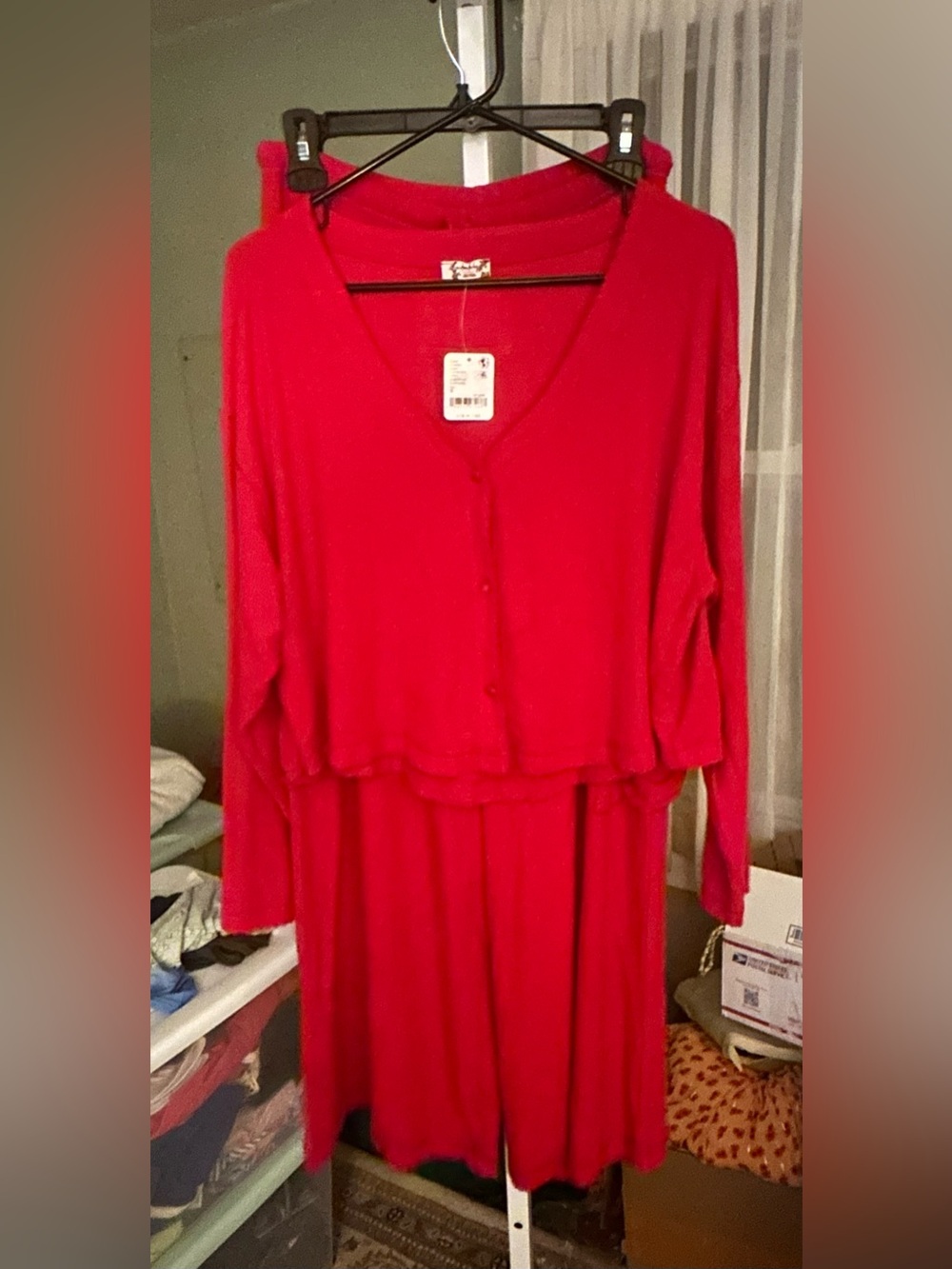 Free People First Base Lounge Set in Luxe Red
